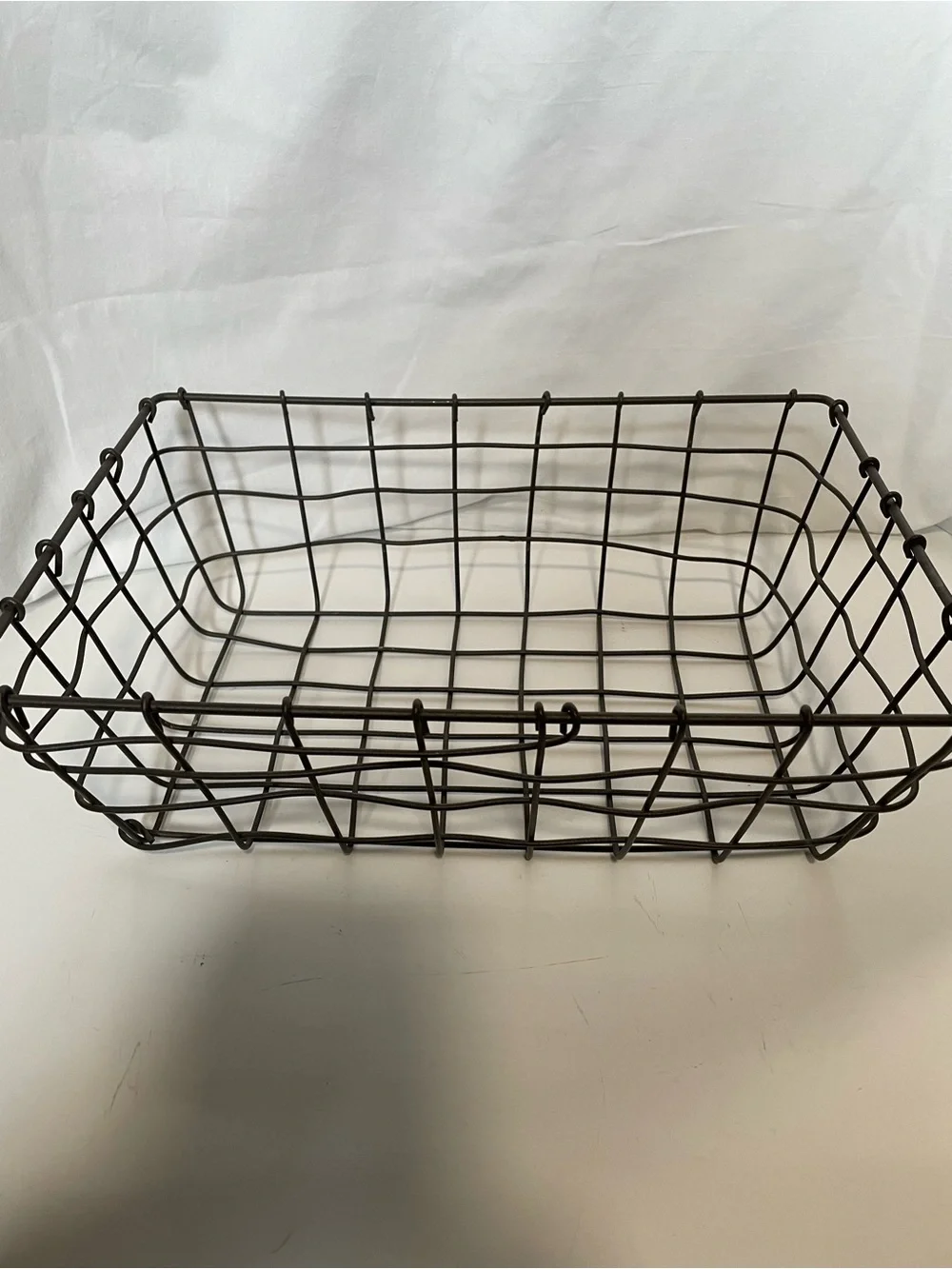 Rustic Metal Wire Storage Basket - black